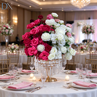 Boule de fleurs suspendue en soie artificielle moderne de luxe, dégradé blanc rose magenta, 50 cm, décoration florale pour mariage, banquet, fête