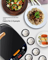 Cuisinière à riz électrique numérique 5L pour la maison, automatique, intelligente, avec écran tactile LCD, multifonction, antiadhésive