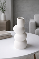 Vase en céramique émaillée simple, style nordique, pour arrangement floral, ornement, décoration de la maison, hôtel, vase en céramique blanche créatif