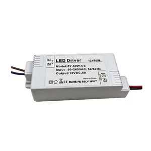 Zoyea Mini 12W 24W 36W 60W Constante Spanning Dc 12V 24V 5a Led Driver Voor Laagspanningsverlichting