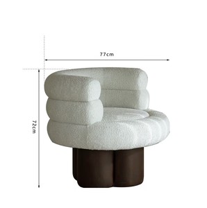 Fauteuil <span class=keywords><strong>de</strong></span> loisirs individuel nordique en tissu laine d'agneau rouge, design moderne pour appartement, chambre, <span class=keywords><strong>salle</strong></span> à manger, <span class=keywords><strong>salle</strong></span> <span class=keywords><strong>de</strong></span> <span class=keywords><strong>sport</strong></span> et extérieur - Product Image 1