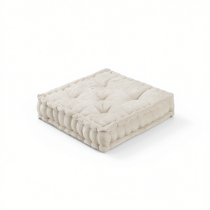 Cojín cuadrado de chenilla sintética para suelo, firmeza media, cojín de asiento con mechones para uso en interiores y exteriores - Product Image 1