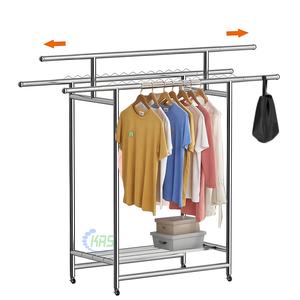 <span class=keywords><strong>Appendiabiti</strong></span> Mobile Retrattile Robusto con Ruote, in Acciaio Inossidabile, Pieghevole, Stendibiancheria <span class=keywords><strong>per</strong></span> <span class=keywords><strong>Camera</strong></span> <span class=keywords><strong>da</strong></span> <span class=keywords><strong>Letto</strong></span> - Product Image 1