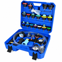 Kit de 28 Piezas para Prueba de Fugas de Presión en Radiadores, Herramienta de Recarga de Refrigerante al Vacío para Reparación Automotriz