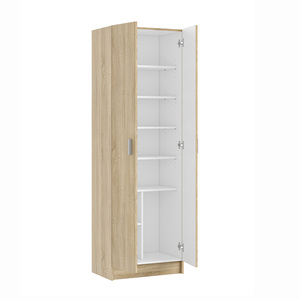 Armoire multi-usage en chêne canadien à plusieurs étagères 180x58x37cm pour le rangement et l'organisation à domicile - Product Image 2