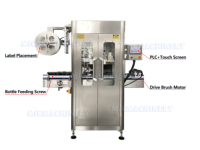 Machine d'étiquetage automatique à grande vitesse pour bouteilles rondes de boissons minérales avec manchon rétractable