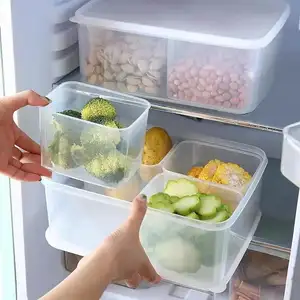 Stapelbarer Kühlschrank Lebensmittel lagerung Wieder verwendbarer luftdichter Deckel, 4-Fach-Portion mit Deckelsp enders chale