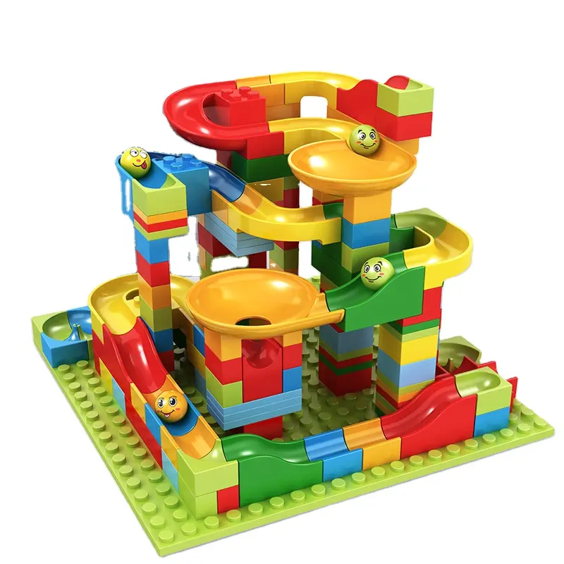 WEN 165pcs Slip Way Building Blocks Children Small Particle Multi-functional Building Block Pack Slide Puzzle Toys