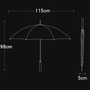 Paraguas de Golf de Apertura Automática, 8 Varillas, Mango de Madera y Nailon, Protección Solar y Contra la Lluvia, Diseño Minimalista y Ejecutivo - Product Image 2