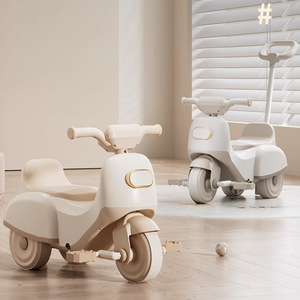 Triciclo para niños de 2 a 4 años con ruedas de espuma plástica, bicicleta deslizante con empuje manual, con luces y música, coche de juguete. - Product Image 1