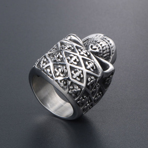 แหวนรูปหัวกระโหลกสแตนเลสเครื่องประดับฮิปฮอปสำหรับผู้ชาย SA457 - Product Image 3