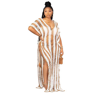 Mujeres Trendy Beach Cover up Split <span class=keywords><strong>Maxi</strong></span> Vestidos Summer Beach 2024 - Product Image 1