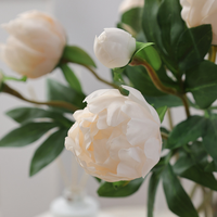 Fleur de pivoine artificielle haut de gamme 1 fleur 1 bouton pour la décoration de la table à manger à la maison, ornement de restaurant, accessoire de photographie, pivoine artificielle en gros
