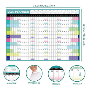 GF Venta caliente Horario Planificador Proveedor Escuela Oficina 2026 Calendario colgante de pared Encuadernación en espiral Calendario mensual impreso personalizado - Product Image 2