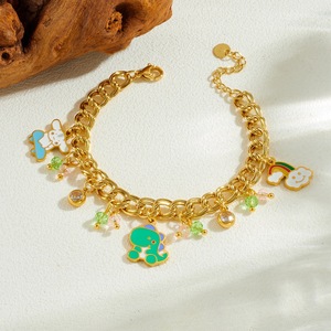 Cute Cartoon Dinosaur Pendant Double Chain Zinc Alloy Bracelet For Children Gift Jewelry - Product Image 2