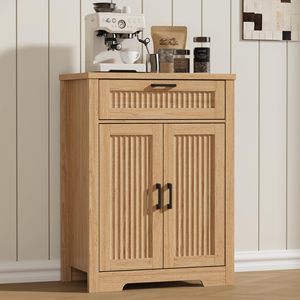 Buffet SENYU avec tiroir de rangement, table de bar à café, petit meuble de rangement cannelé pour cuisine, salle à manger, entrée - Product Image 1
