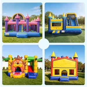 Château gonflable commercial grand format, combo humide/sec, pour fêtes, avec système de souffleur d'eau double, grand château gonflable - Product Image 4