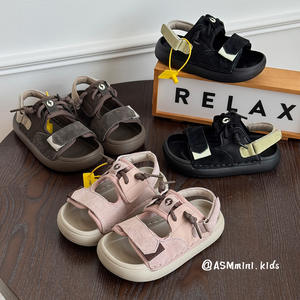 Sandales coréennes pour enfants à semelle souple en EVA, nouvelle collection été 2025, avec fermeture Velcro, chaussures <span class=keywords><strong>de</strong></span> plage anti-chocs pour bébés garçons et filles - Product Image 3