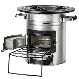 Estufa Portátil de Carbón de Acero Inoxidable para Cocinar al Aire Libre, <span class=keywords><strong>Cocina</strong></span> de Leña Tipo Cohete - Product Image 1