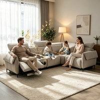 Ensemble de canapés modulaires en tissu, grand canapé d'angle pour salon, meubles inclinables avec haut-parleurs Bluetooth