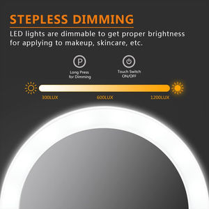 Rotación ajustable de 360 grados, <span class=keywords><strong>aumento</strong></span> de 10x, <span class=keywords><strong>espejo</strong></span> de maquillaje de <span class=keywords><strong>baño</strong></span> montado en la pared con luz LED y <span class=keywords><strong>ventosa</strong></span> de cuello de ganso - Product Image 5