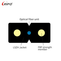 Cable de Fibra Óptica Monomodo para Interiores FTTH, 2 km de Longitud, Reforzado con Alambre de Acero, Cable de Conexión GYXTW LSZH Ripo G652D/G657A1/G657A2