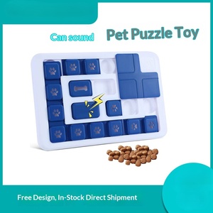 Interactive Slow Feeder Dog Puzzle Toy IQ Dispenser with Sliding Tracks <b>Hidden</b> <b>Compartments</b> for Mental Stimulation - Product Image 6