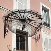 Auvent en fer forgé sculpté sur mesure, résistant aux intempéries, structure d'ombrage extérieure pour maison duplex