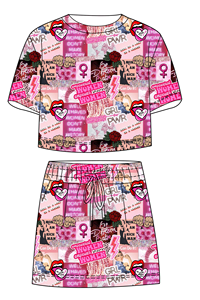 Ensemble 2 pièces pour petites filles : T-shirt et <span class=keywords><strong>jupe</strong></span> à taille élastique, haut court à manches courtes pour tout-petits, tenue élégante avec <span class=keywords><strong>jupe</strong></span> droite - Product Image 5