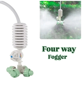 Buse de brumisation en plastique Derlin 4 voies Watersun, arroseur d'irrigation goutte à goutte, connecteur anti-goutte vert et blanc pour serre et jardin - Product Image 3