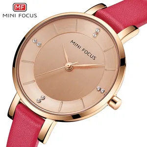Mini Focus MF0255L Luxury Leather Straps Wristwatch New Fancy Design Women Watch Big Face Luxury Ladies Dress Wrist Watches
