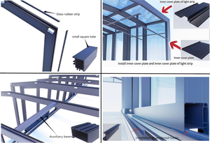 Gazebo Retráctil de Aluminio Moderno Prefabricado con Cristal para Exteriores, Cobertizo de Almacenamiento para Garaje, Patio y <span class=keywords><strong>Terraza</strong></span> - Product Image 6