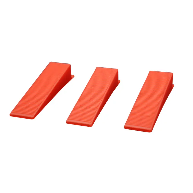 Tile leveling system plastic wedge spacers
