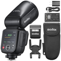 Flash de Cabeza Redonda Godox V100 TTL Li-ion con Transmisión Inalámbrica para Cámaras Canon, Nikon, Sony y Fujifilm