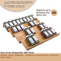 Ensemble d'organisateurs d'épices en bambou à 3 niveaux, autoportant, pour le rangement sur le comptoir de cuisine, avec un design en bois moderne