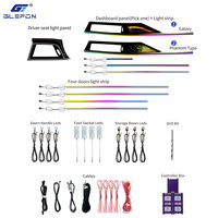 Pour BMW F30 / F32 2013-2019, kit d'éclairage ambiant intérieur de voiture Glefon 64 couleurs, commande par application, 12V 3-5W, plug and play, lampe d'ambiance