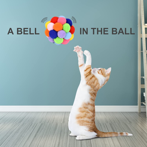 Jouets pour chats de haute qualité : bâtonnets de chat, balles élastiques avec clochettes, balles colorées en laine arc-en-ciel pour chats - Product Image 4