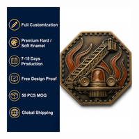 Koin Logam Enamel Keras Bentuk Oktagon Token Penyelamatan Tangga Perunggu untuk Kenang-kenangan Tim Darurat, Hadiah Grosir