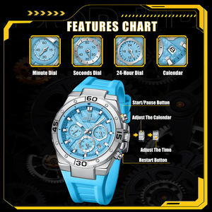 Nuevo reloj deportivo multifuncional de silicona con correa de silicona, resistente al agua, luminoso, de cuarzo, para hombre, modelo RD83965M, 2026. - Product Image 5