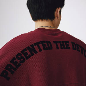 T-shirt pour homme en polyester/coton tricoté de haute qualité, 230 g/m², coupe classique, écologique, col rond, avec impression floquée personnalisée - Product Image 2