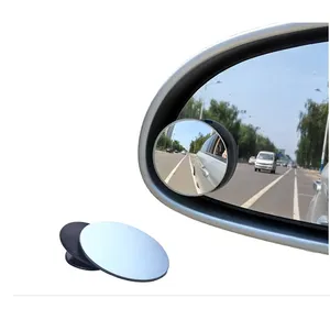 Espelho convexo para ponto cego hd 360 graus, espelho redondo convexo grande angular, sem armação, para carro