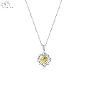 New Collection Exquisite Luxury Yellow Diamonds Handmade Necklace Jewelry 18K <b>Solid</b> <b>Gold</b> Real Natural Diamonds <b>Pendant</b> Necklace - Product Image 3