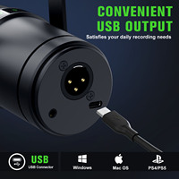 Nouvelle Arrivée 2024 Zimhome ZTT30D, Microphone Dynamique Professionnel en Métal USB/XLR pour Podcast avec Support de Bureau