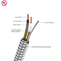 Cable BX de Bajo Voltaje AC90 con Certificación CUL, 14/2 12/2 14/3, Cobre Trenzado con Aislamiento de PVC, Blindaje de Acero Sólido para Calefacción, Canadá