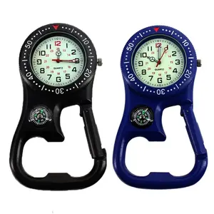 Compass mountaineering buckle, bottle opener table backpack hanging decoration table climbing sports timing luminous waist table