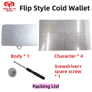 Lật Phong Cách Phần Cứng Ví Dữ Liệu Sao Lưu Khắc Nhân Vật Thép Không Gỉ Cụm Từ Lưu Trữ Tiền Điện Tử Ví Lạnh Ví - Product Image 3