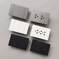 Interrupteur mural fin 118, vente en gros, prix abordable, prises et interrupteurs électriques gris, interrupteur d'éclairage 2 gangs 1 ou 2 voies, fabricant