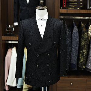 <span class=keywords><strong>Costume</strong></span> Homme <span class=keywords><strong>Sur</strong></span> <span class=keywords><strong>Mesure</strong></span> Classique <span class=keywords><strong>de</strong></span> Luxe Coupe Slim Respirant <span class=keywords><strong>de</strong></span> Haute Qualité pour Affaires Formelles, Style Smoking à Devant Plat, Grandes Tailles - Product Image 1