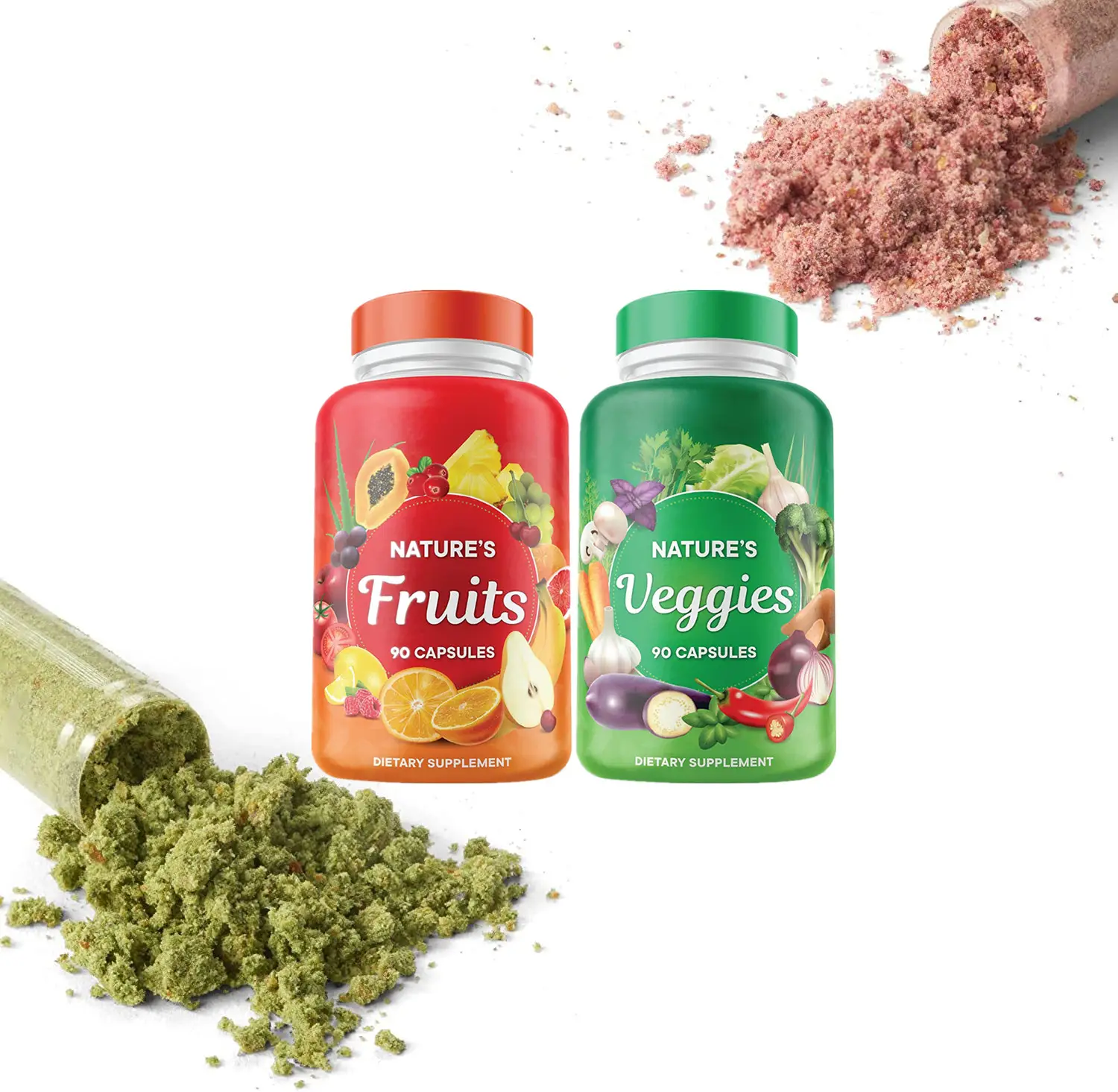 Hot Fruits and Veggies Capsules OEM Whole Food Supplement with Superfood Fruits and Vegetables Improves Metabolism, Boosts Energ