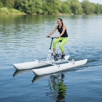 QIQU Vélo aquatique gonflable en aluminium à grande vitesse, assemblage sans outil, pour usage commercial en station balnéaire, vélo aquatique portable